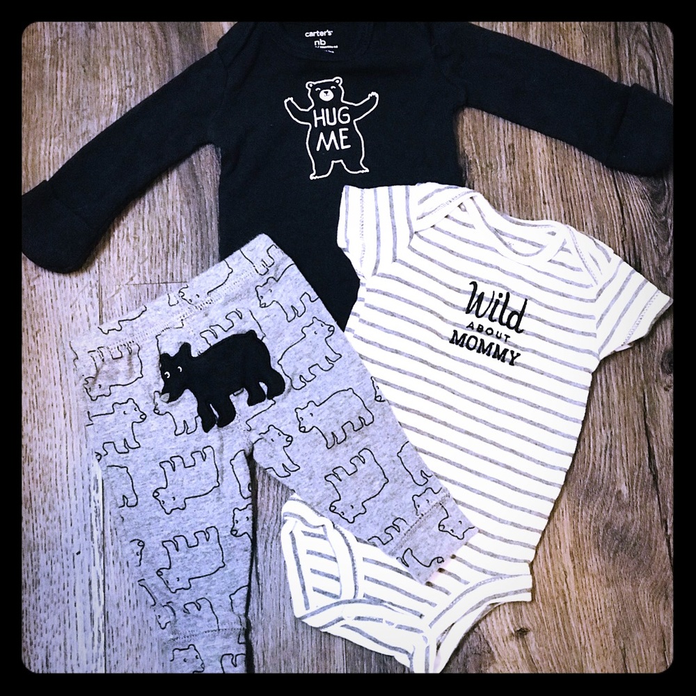 Carter's "Hug Me" 3 PC Infant Outfit - NB